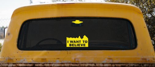 X Files I Want To Believe Space Ship Aliens Sci Fi Car or Truck Window Decal Sticker