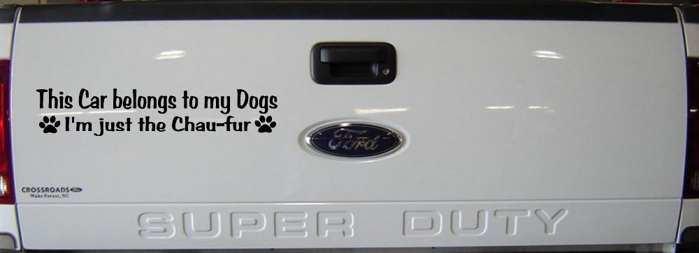 This Car Belongs To My Dog Im Just The Chaufur Animals Car or Truck Window Vinyl Decal Sticker (Black)