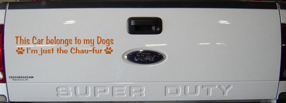 This Car Belongs To My Dog Im Just The Chaufur Animals Car or Truck Window Vinyl Decal Sticker (Nut Brown)