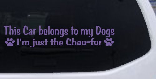 This Car Belongs To My Dog Im Just The Chaufur Animals Car or Truck Window Decal Sticker