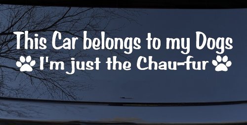 This Car Belongs To My Dog Im Just The Chaufur Animals Car or Truck Window Decal Sticker