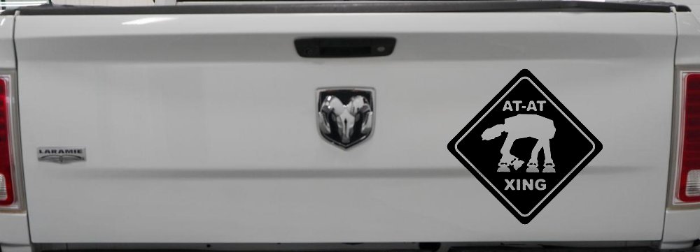 Star Wars AT AT Crossing Xing Sci Fi Car or Truck Window Vinyl Decal Sticker (Black)