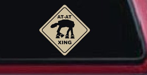 Star Wars AT AT Crossing Xing Sci Fi Car or Truck Window Decal Sticker (Desert Sand)
