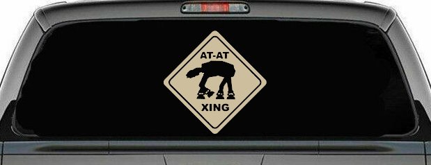 Star Wars AT AT Crossing Xing Sci Fi Car or Truck Window Decal Sticker