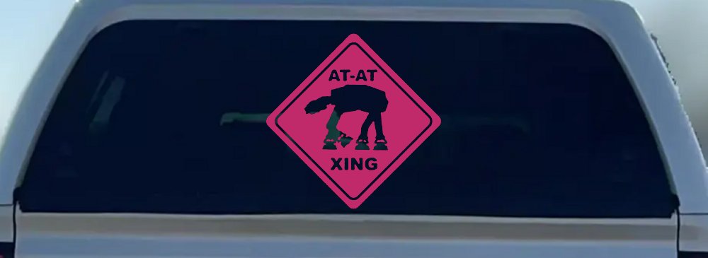 Star Wars AT AT Crossing Xing Sci Fi Car or Truck Window Decal Sticker