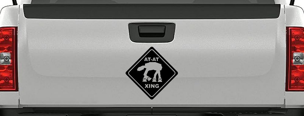 Star Wars AT AT Crossing Xing Sci Fi Car or Truck Window Vinyl Decal Sticker (Matte Black)