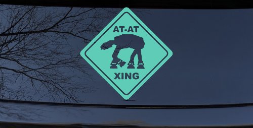 Star Wars AT AT Crossing Xing Sci Fi Car or Truck Window Decal Sticker