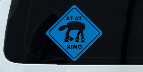 Star Wars AT AT Crossing Xing Sci Fi Car or Truck Window Decal Sticker (Sky Blue)