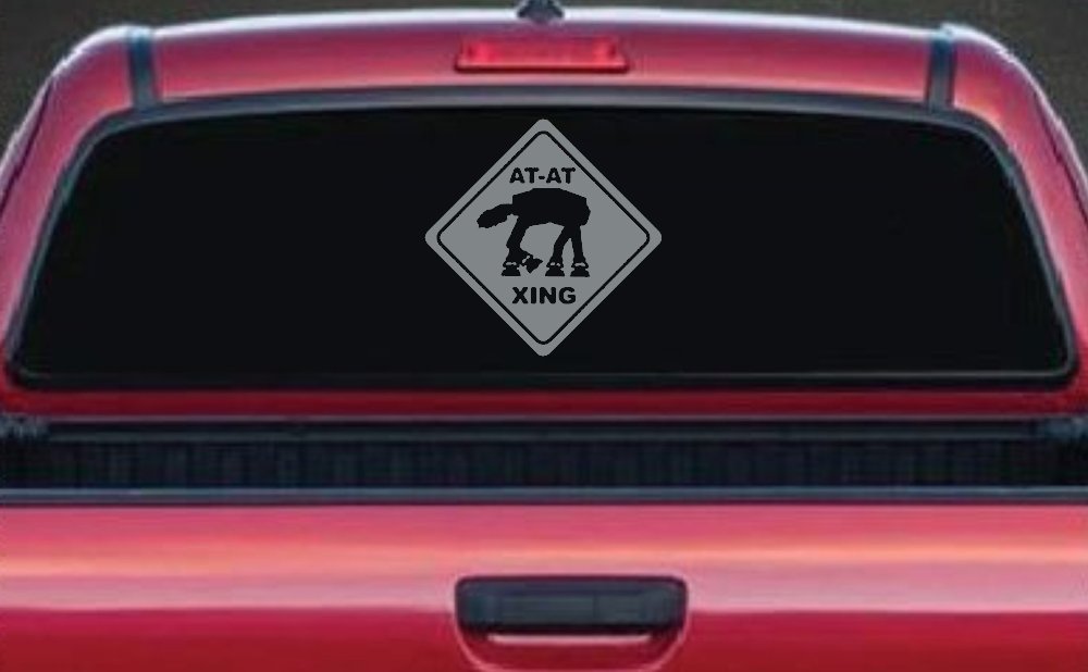 Star Wars AT AT Crossing Xing Sci Fi Car or Truck Window Decal Sticker