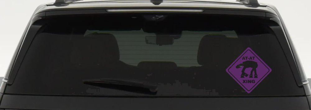 Star Wars AT AT Crossing Xing Sci Fi Car or Truck Window Decal Sticker (Violet)