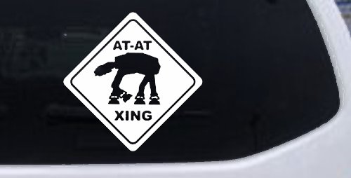 Star Wars AT AT Crossing Xing Sci Fi Car or Truck Window Decal Sticker