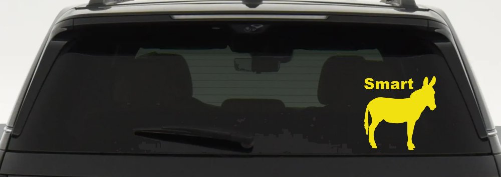 Smart Ass Funny Car or Truck Window Vinyl Decal Sticker (Yellow)