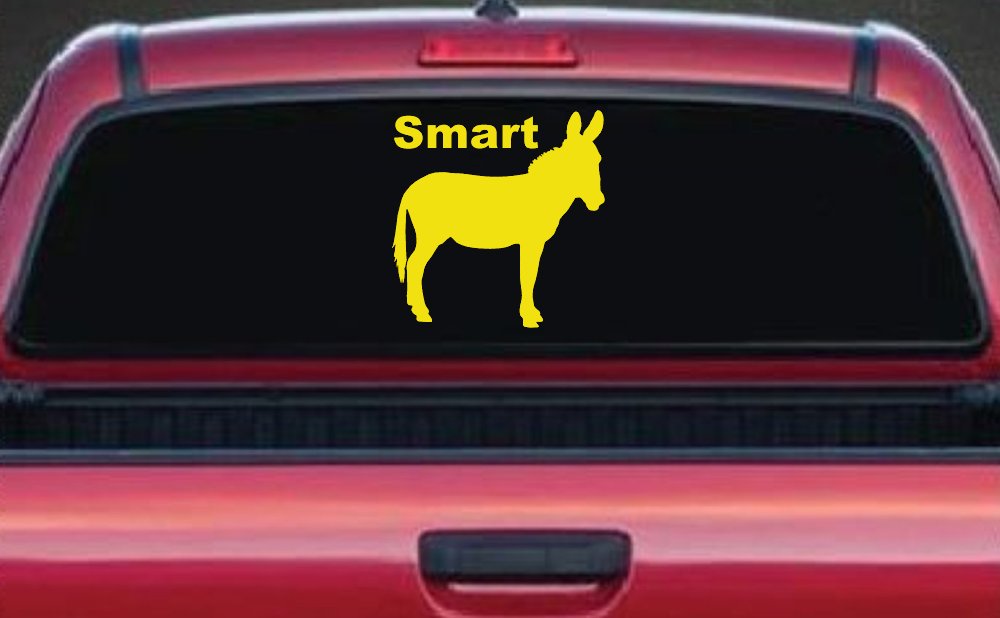 Smart Ass Funny Car or Truck Window Decal Sticker (Yellow)