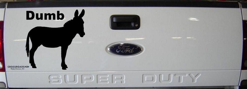 Dumb Ass Funny Car or Truck Window Decal Sticker (Black)