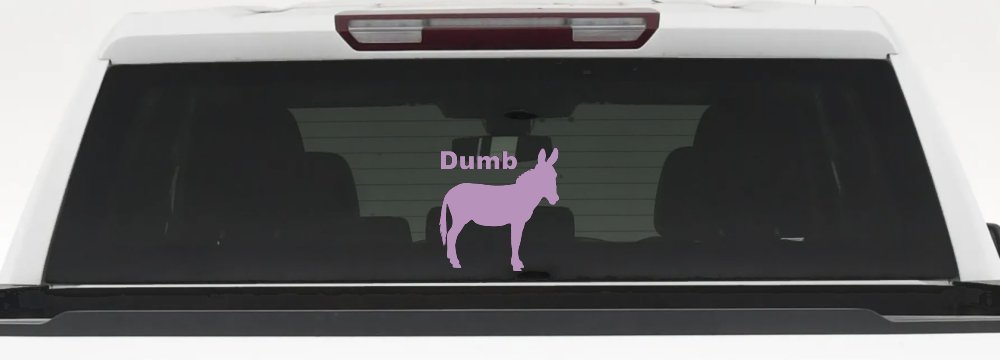 Dumb Ass Funny Car or Truck Window Decal Sticker (Lilac)
