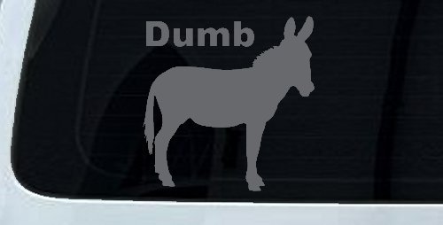 Dumb Ass Funny Car or Truck Window Vinyl Decal Sticker (Silver)