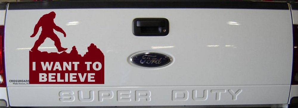 I Want To Believe Bigfoot Sasquatch Yetti Car or Truck Window Vinyl Decal Sticker (Burgundy)