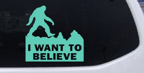 I Want To Believe Bigfoot Sasquatch Yetti Car or Truck Window Vinyl Decal Sticker (Mint)