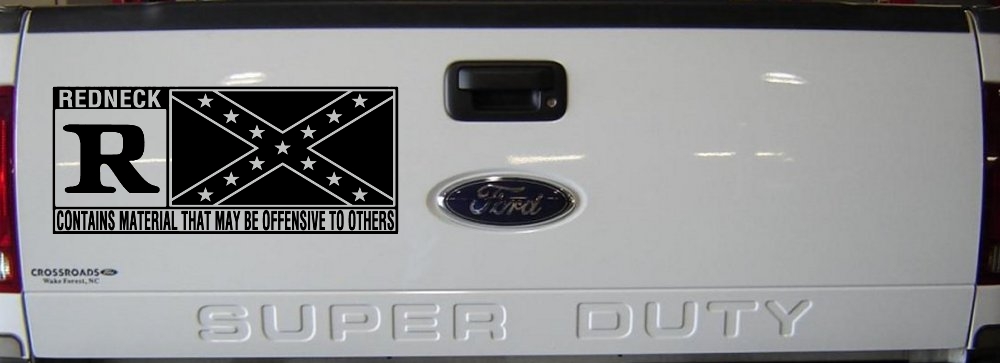 Rated R Redneck Confederate Flag  Country Car or Truck Window Decal Sticker