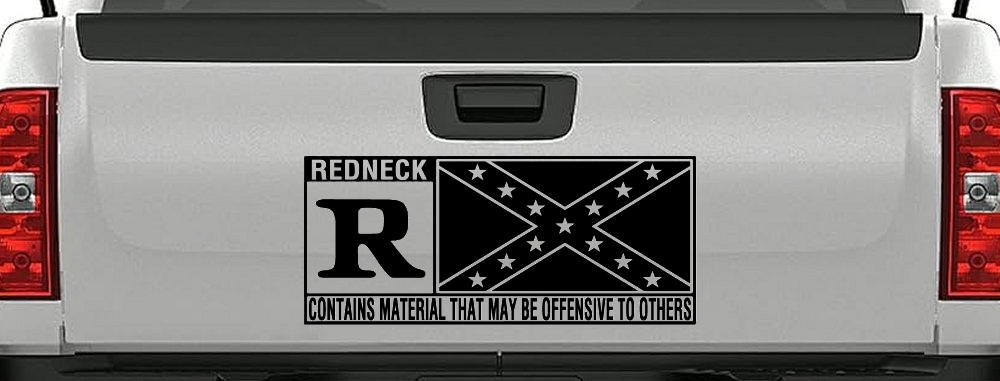 Rated R Redneck Confederate Flag  Country Car or Truck Window Decal Sticker