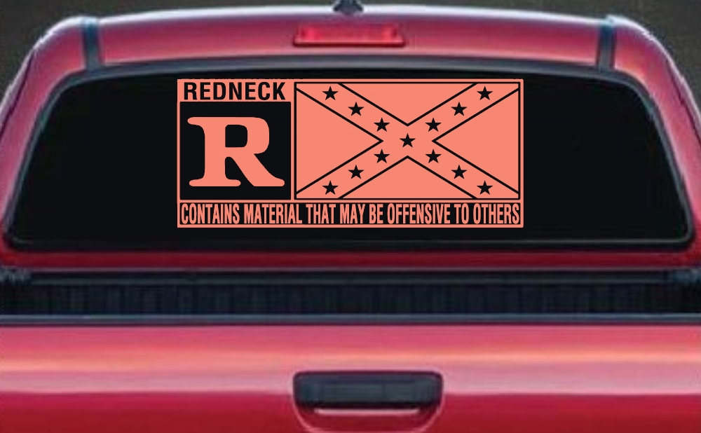 Rated R Redneck Confederate Flag  Country Car or Truck Window Decal Sticker