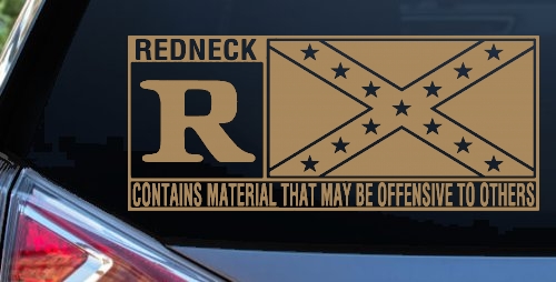 Rated R Redneck Confederate Flag  Country Car or Truck Window Decal Sticker