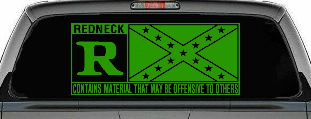 Rated R Redneck Confederate Flag  Country Car or Truck Window Decal Sticker
