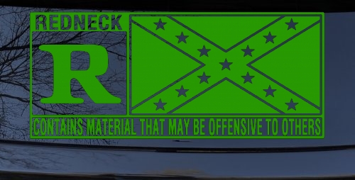 Rated R Redneck Confederate Flag  Country Car or Truck Window Decal Sticker