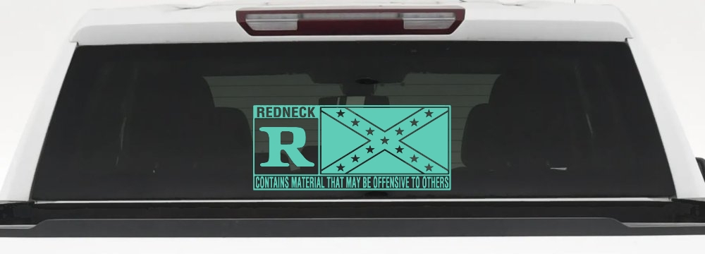 Rated R Redneck Confederate Flag  Country Car or Truck Window Decal Sticker