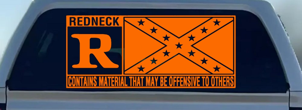 Rated R Redneck Confederate Flag  Country Car or Truck Window Decal Sticker