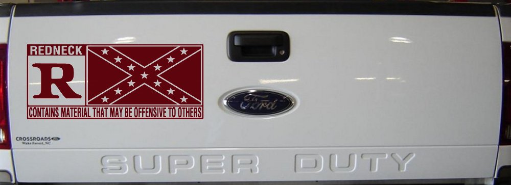 Rated R Redneck Confederate Flag  Country Car or Truck Window Decal Sticker (Purple Red)