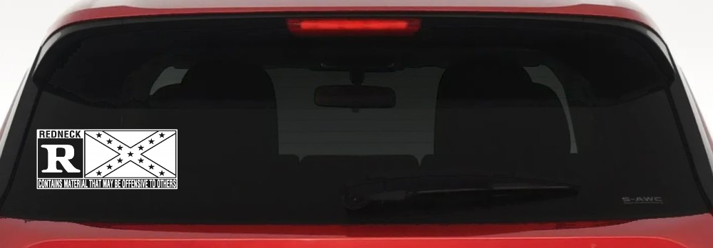 Rated R Redneck Confederate Flag  Country Car or Truck Window Decal Sticker