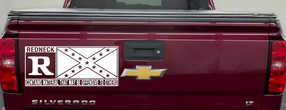 Rated R Redneck Confederate Flag  Country Car or Truck Window Decal Sticker