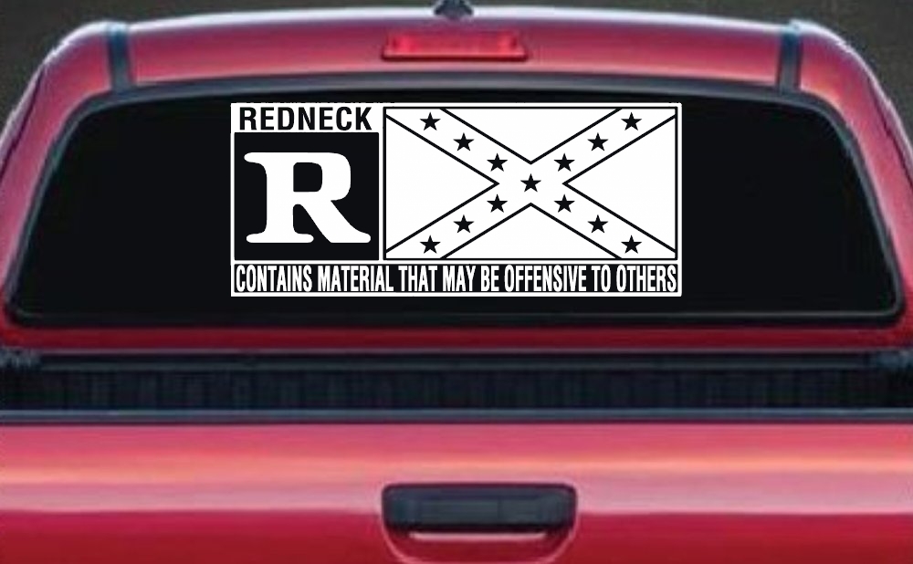 Rated R Redneck Confederate Flag  Country Car or Truck Window Decal Sticker
