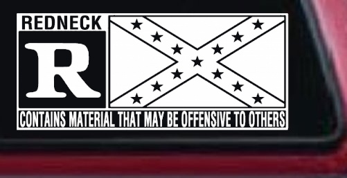 Rated R Redneck Confederate Flag  Country Car or Truck Window Decal Sticker