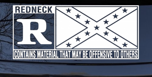 Rated R Redneck Confederate Flag  Country Car or Truck Window Decal Sticker