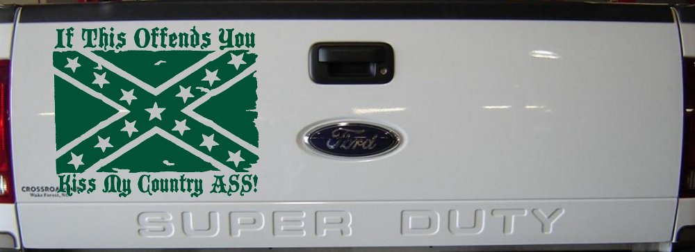 If This Offends You Kiss My Country Ass Confederate Flag Rebel Country Car or Truck Window Decal Sticker