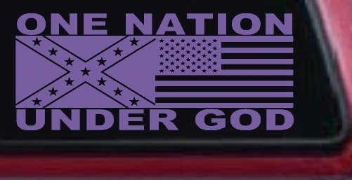 One Nation Under God Confederate And American Flag Country Car or Truck Window Decal Sticker