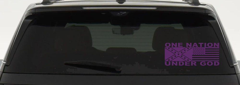One Nation Under God Confederate And American Flag Country Car or Truck Window Decal Sticker