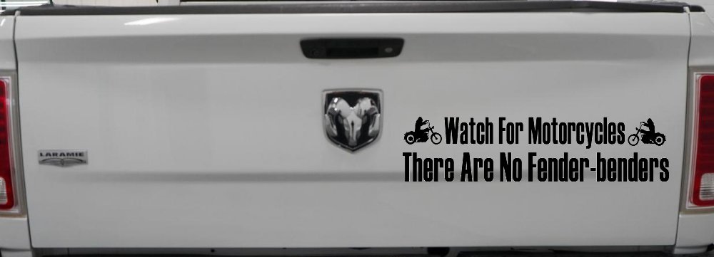 Watch For Motorcycles There Are No Fender Benders Biker Car or Truck Window Decal Sticker (Black)