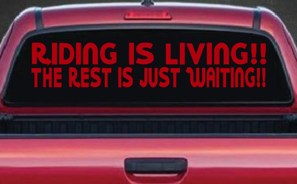 Riding Is Living The Rest Is Just Waiting Biker Car or Truck Window Decal Sticker