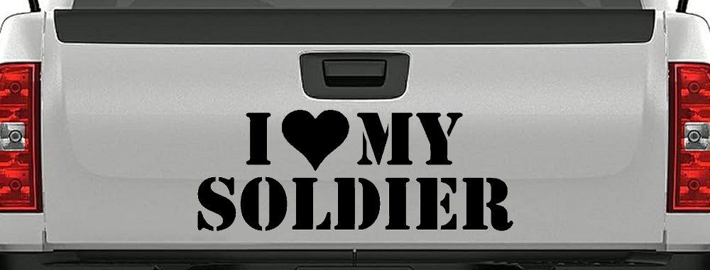 I Love My Soldier Military Car or Truck Window Decal Sticker