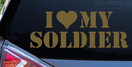 I Love My Soldier Military Car or Truck Window Decal Sticker