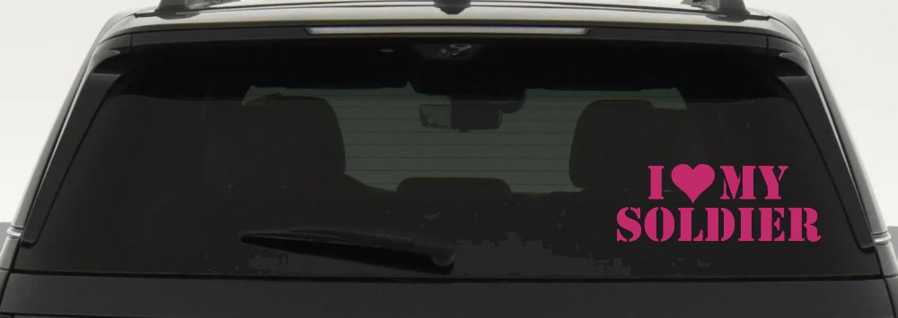 I Love My Soldier Military Car or Truck Window Decal Sticker