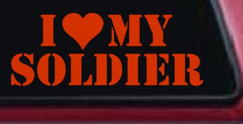 I Love My Soldier Military Car or Truck Window Decal Sticker