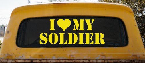 I Love My Soldier Military Car or Truck Window Decal Sticker