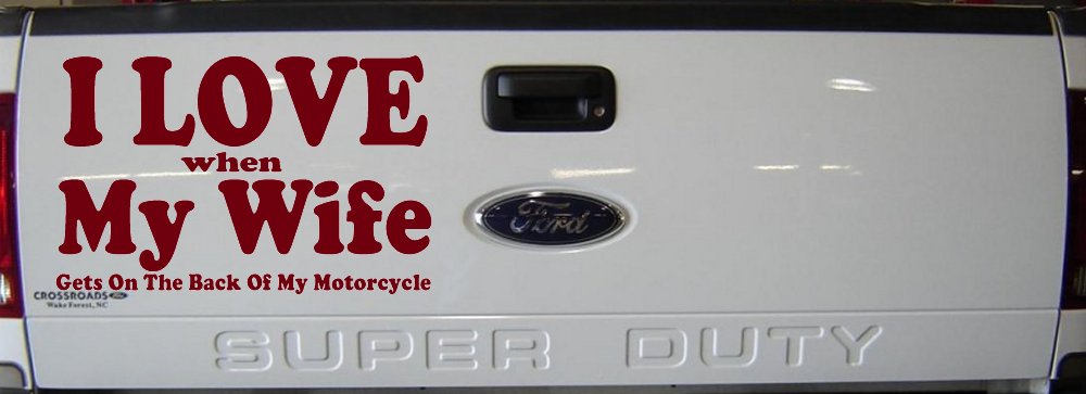 I Love When My Wife Gets On The Back Of My Motorcycle Biker Car or Truck Window Decal Sticker (Burgundy)