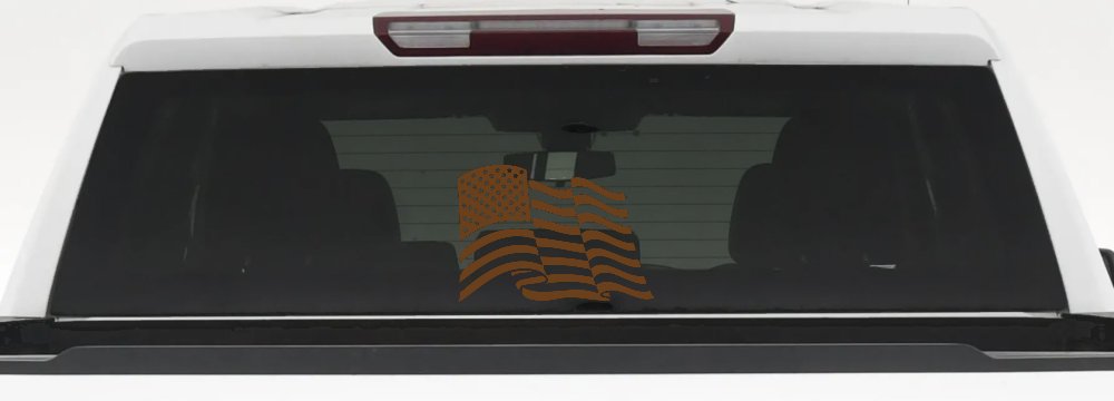 Waving American Flag  Patriotic Car or Truck Window Decal Sticker
