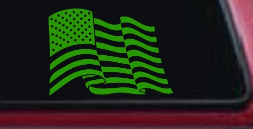 Waving American Flag  Patriotic Car or Truck Window Decal Sticker