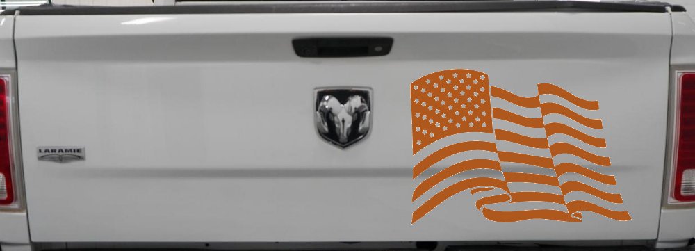 Waving American Flag  Patriotic Car or Truck Window Decal Sticker